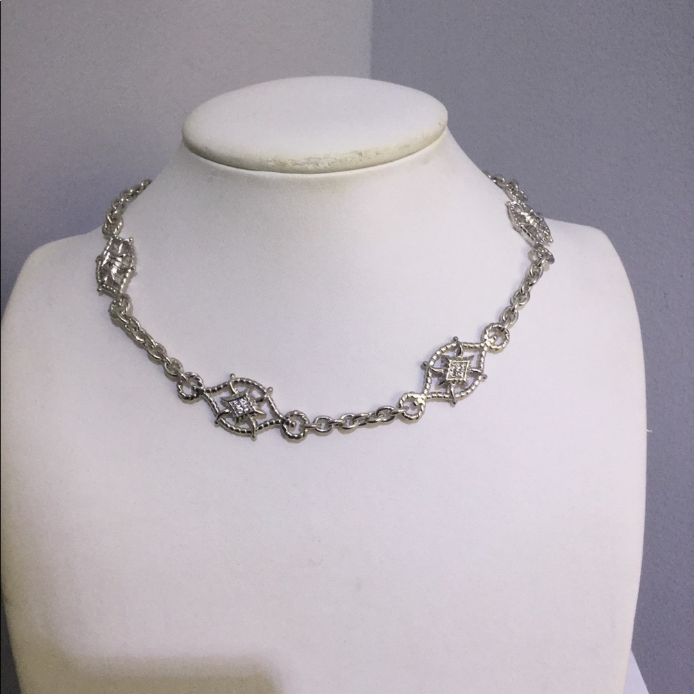 Doris Panos sterling silver and diamond necklace
